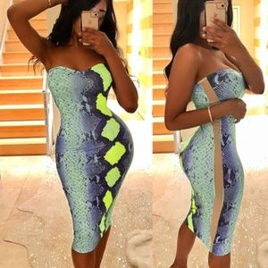 Snakeskin bodycon dress